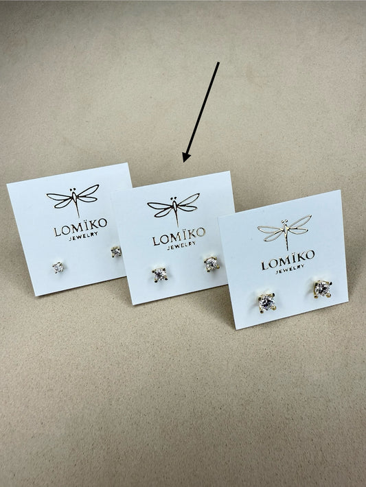 KPE0013A - Pendientes Minimal 4mm 9k (0.26ct por piedra)