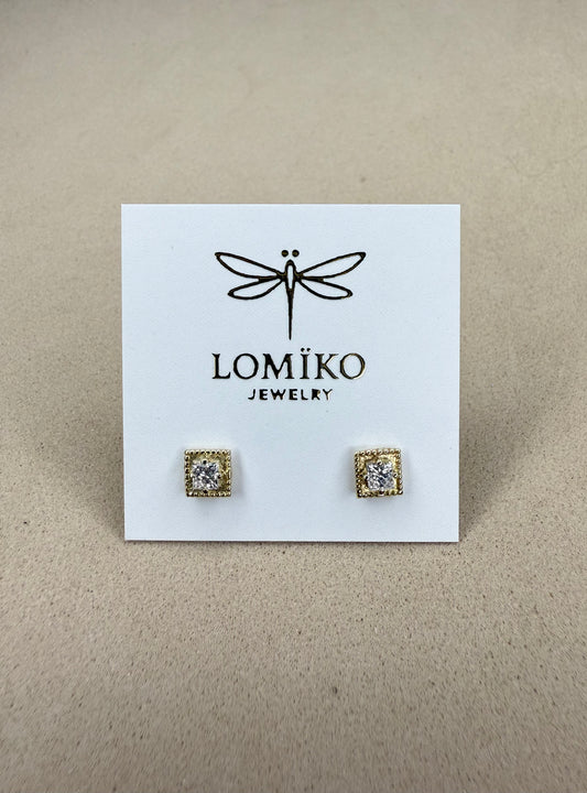 KPE0033A - Pendientes Square 9k