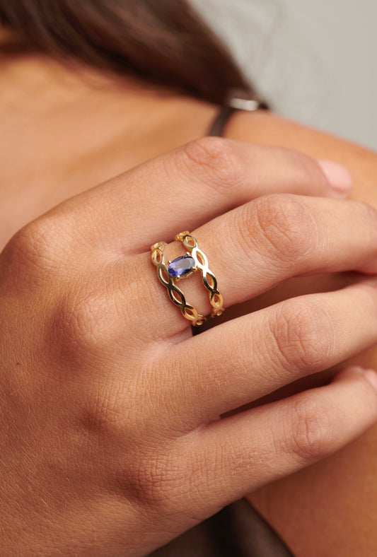 KAN0028A - Anillo Doble Trenzado 9k