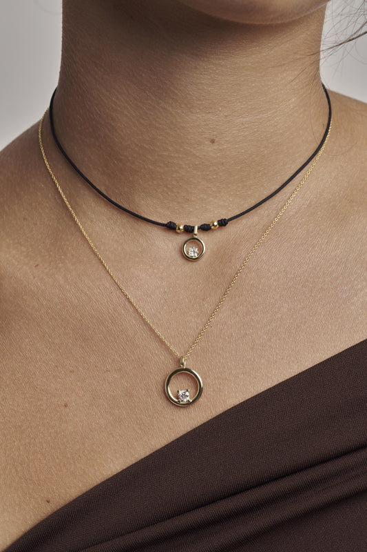 KCO0007A - Collar Luz Diamante 9k (0.26ct)