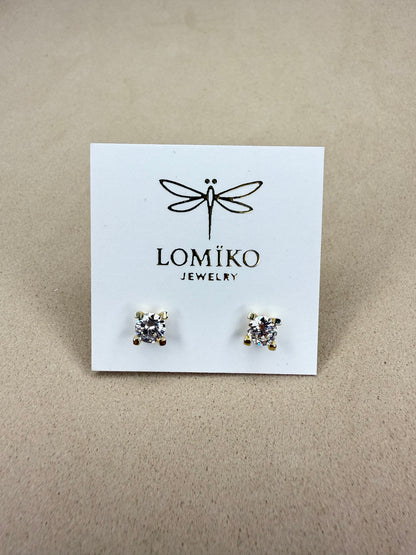 KPE0014A - Pendientes Minimal 5mm 9k (0.50ct)