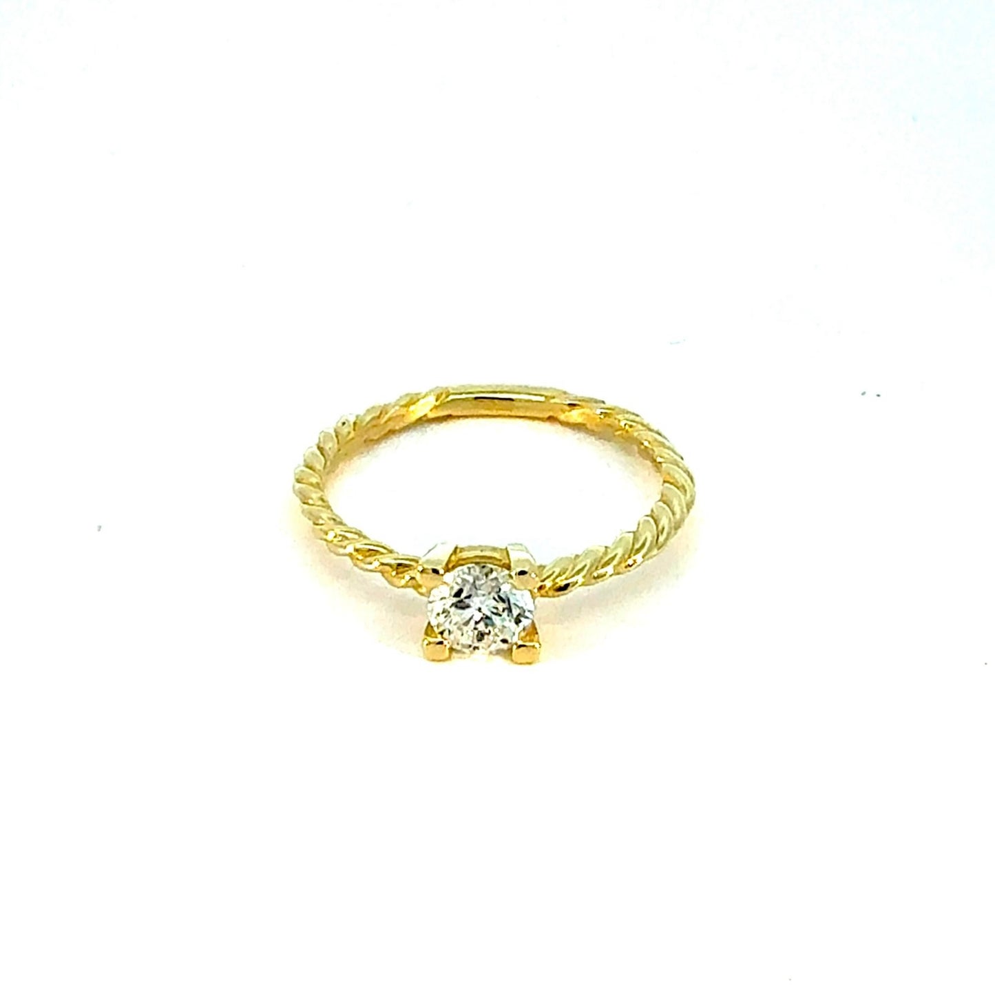 KAN0014TA - Anillo Minimal 5mm 9k Trenzado (0.50ct)