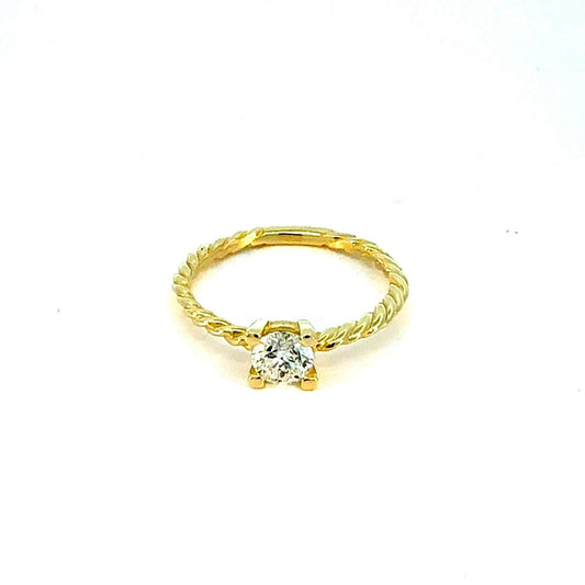 KAN0014TA - Anillo Minimal 5mm 9k Trenzado (0.50ct)
