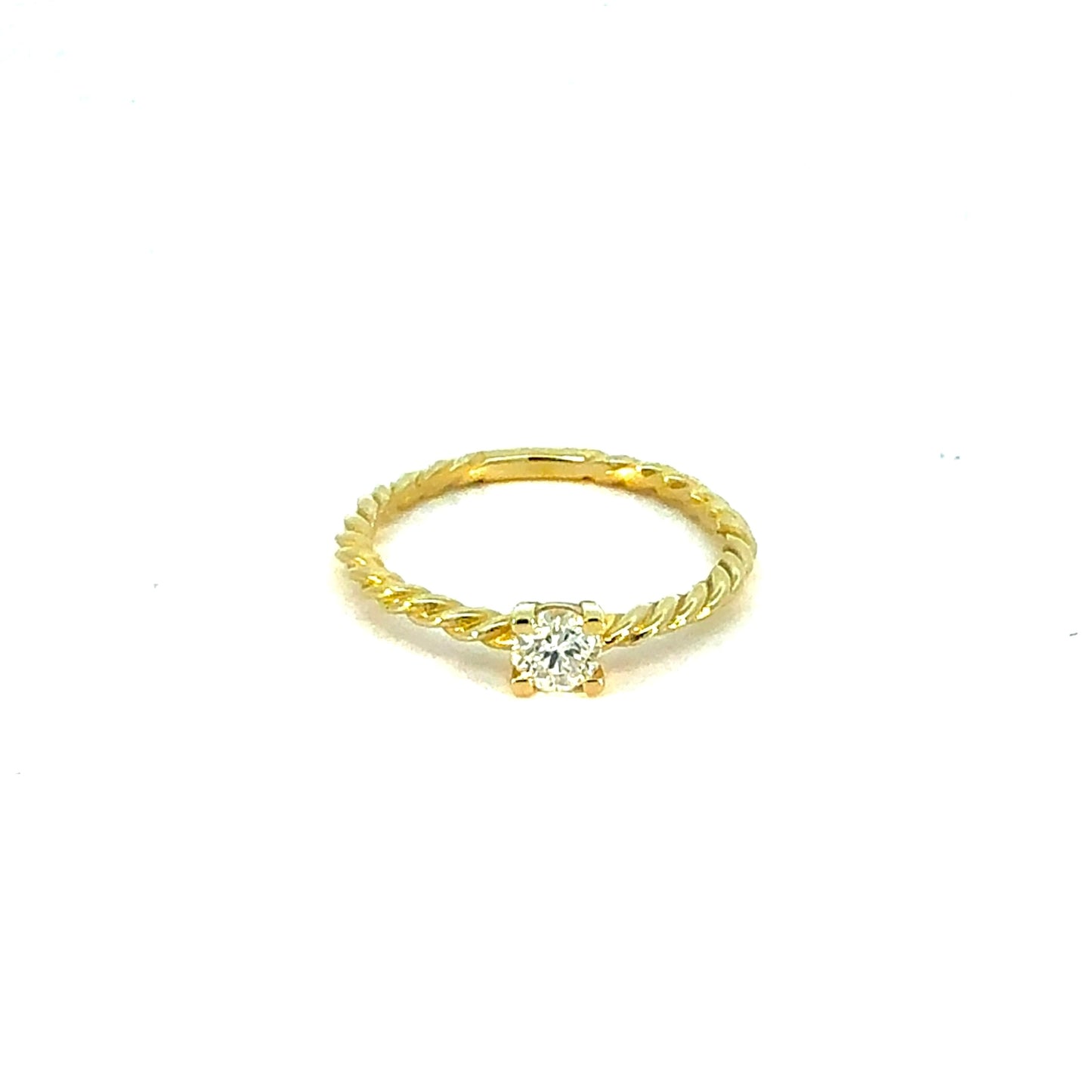 KAN0013TA - Anillo Minimal 4mm 9k Trenzado (0.26ct)