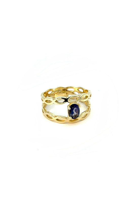 KAN0028A - Anillo Doble Trenzado 9k