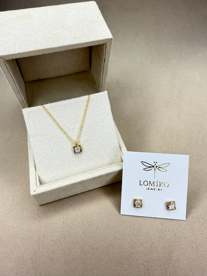 KPE0033A - Pendientes Square 9k